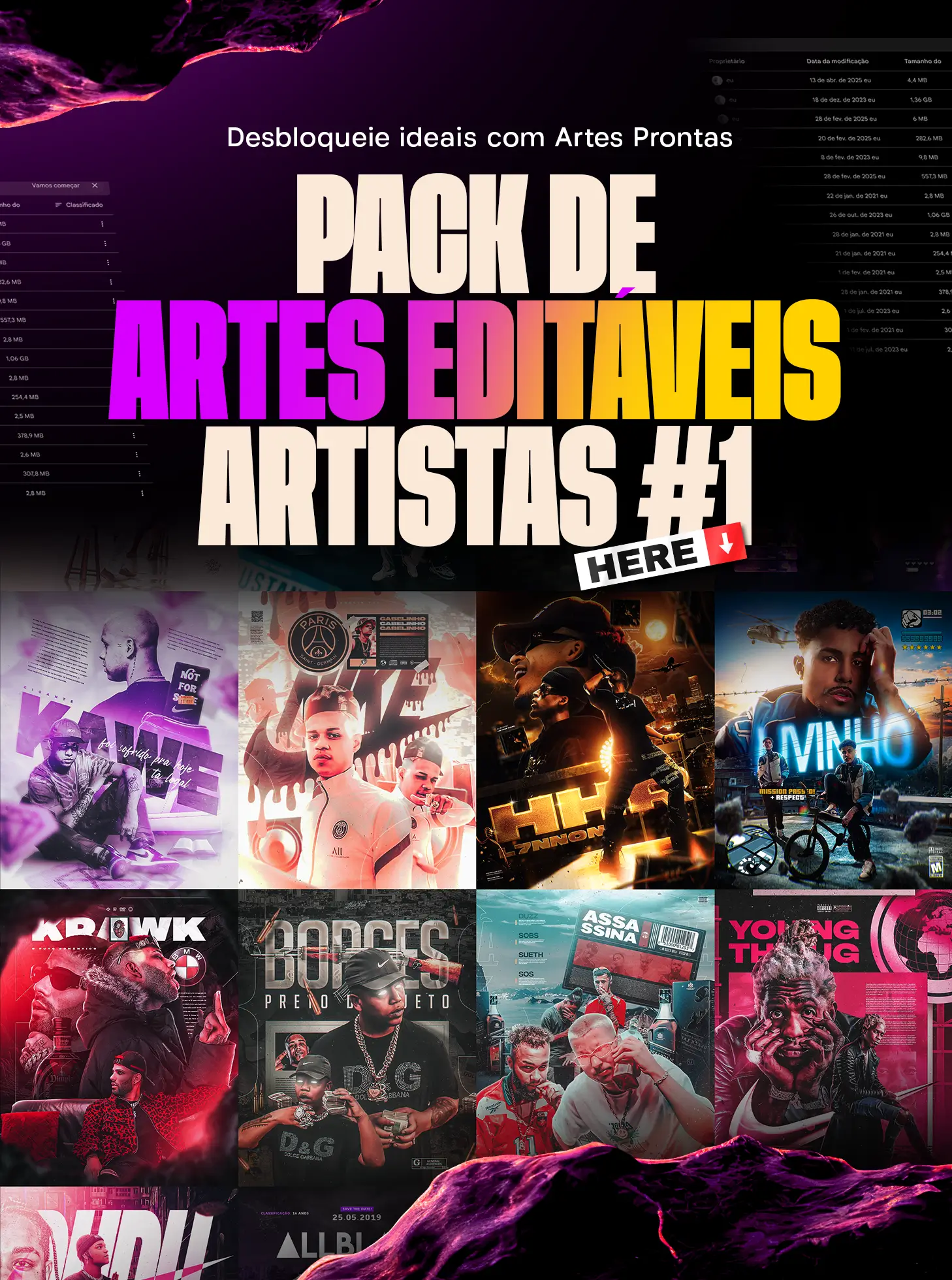 Pack de artes editáveis para artistas