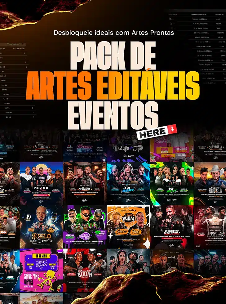 Pack de artes editáveis para eventos