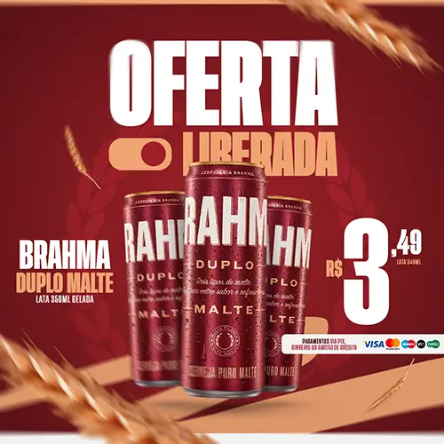Arte social media de promoção de bebida