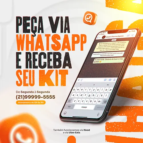 Arte social media de kit para churrasco